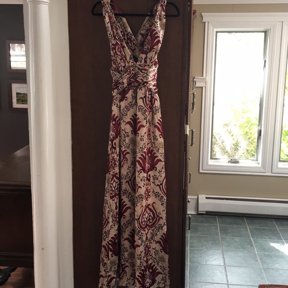 ABS Patterned Silk Floor-length gown - size 4 - Picture 6 of 7